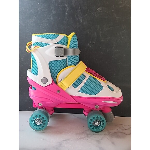 DBX Girls Large Sz 5-8 Express Quad Skate Set Roller Skates W/ Protective Pads - Picture 3 of 12